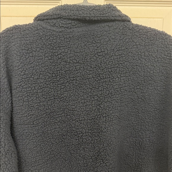 Aerie Cloud Sherpa Oversized Button Pullover in Navy: S - Picture 5 of 5